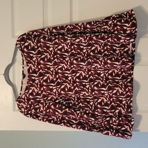 Bell sleeved botanical Ann Taylor top